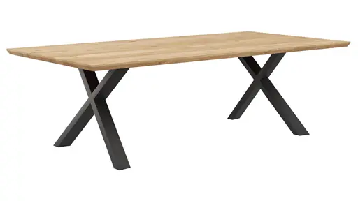 Esstisch Flore - LB ca. 240x120 cm, Wildeiche massiv, natur geölt