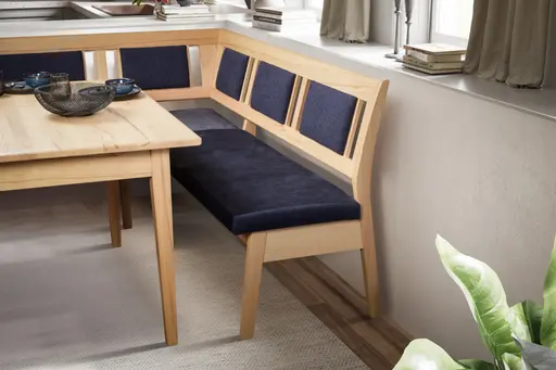 Eckbank - Breite ca. 155x195 cm, Polyester, Dunkelblau