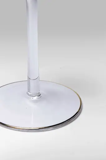Rotweinglas- D ca. 10 cm, Glas, Transparent, Goldfarben