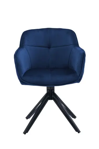 Armlehnstuhl - drehbar, Samt, Blau