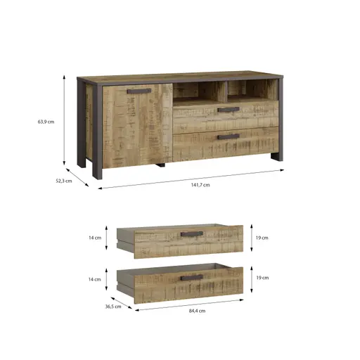 TV-Board FEA- Mango, Grau