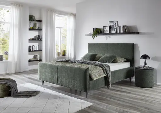 Polsterbett - Liegefläche ca. 160x200 cm, Dunkelgrün