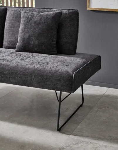 Polsterbank Elda - Breite ca. 184 cm, Stoff, Anthrazit
