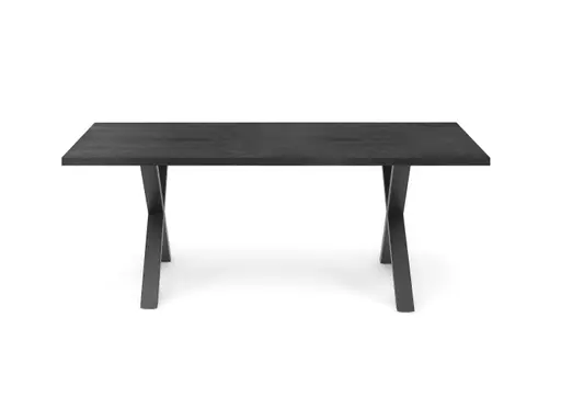 Esstisch - LB ca. 200x100 cm, Schwarzstahl, Schwarz