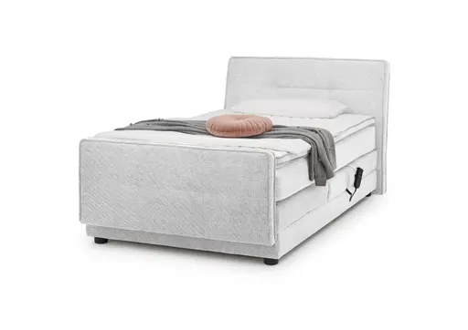 Boxspringbett- Liegefläche ca. 120x200 cm, Stoff, Hellgrau
