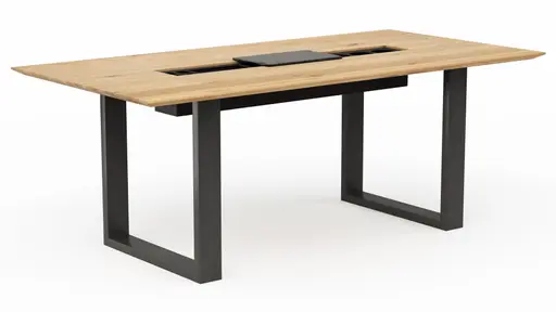 Esstisch Clifton - mit Einsätzen, LB ca. 200x100 cm, Wildeiche massiv, natur geölt