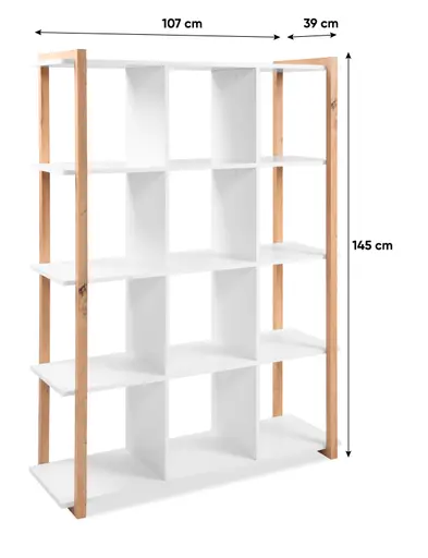 Regal - B ca. 107 cm, Weiß, Artisan Eiche Nachbildung