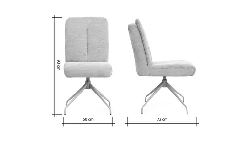 Stuhl Evania - Dreh und Relax-Funktion, hoher Rücken, Stoff, Ecru