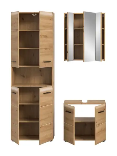 Badblock - 3-teilig, Artisan Eiche Nachbildung