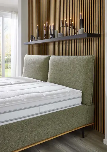 Polsterbett - Liegefläche ca. 180x200 cm, Stoff, Zimt