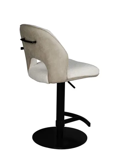 Barhocker MAILE - drehbar, höhenverstellbar, Stoff, Creme