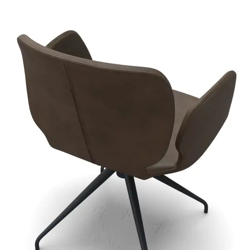 Armlehnstuhl Saltino - drehbar, Leder, Dunkelbraun