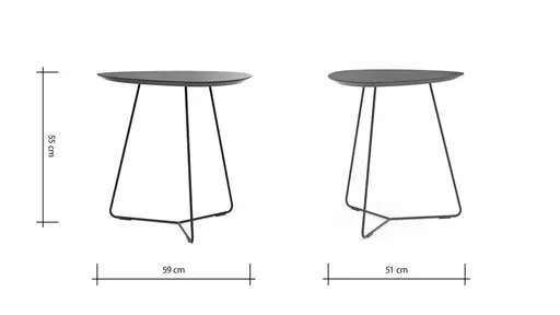 Ecktisch Fano - LBH ca. 59x50x55 cm, Fenix, Aubergine