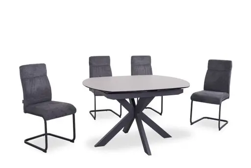 Esstisch MEGGIE - ausziehbar, LB ca. 130x100 cm, Keramik, Grau