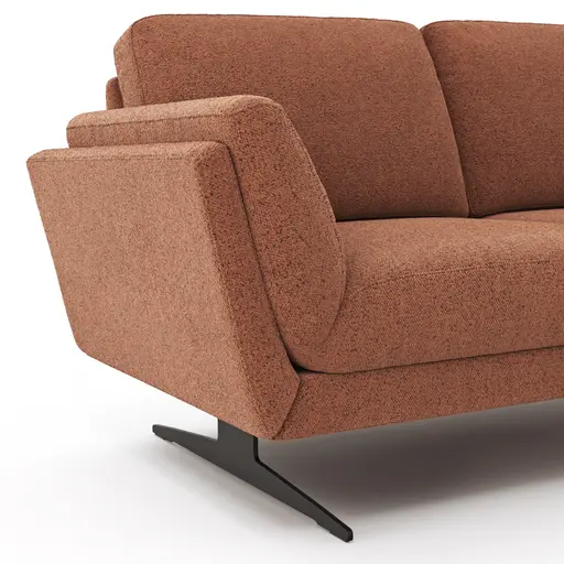 Sofa Tova - 2-Sitzer inkl. Rücken- und Armlehnfunktion, Kufe, Stoff, Rost