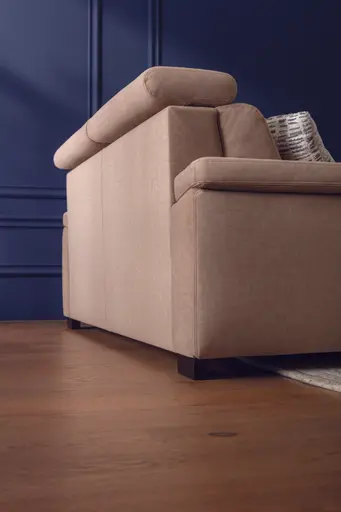Sofa Lakeville 3 - inkl. Schlaffunktion und Kopfstütze verstellbar, Stoff, Haselnuss
