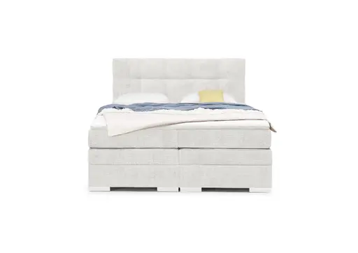 Boxspringbett SANDRIN I- Liegefläche ca. 180x200 cm, Stoff, Weiß