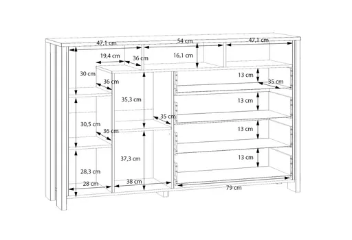 Sideboard FEA- Mango, Grau