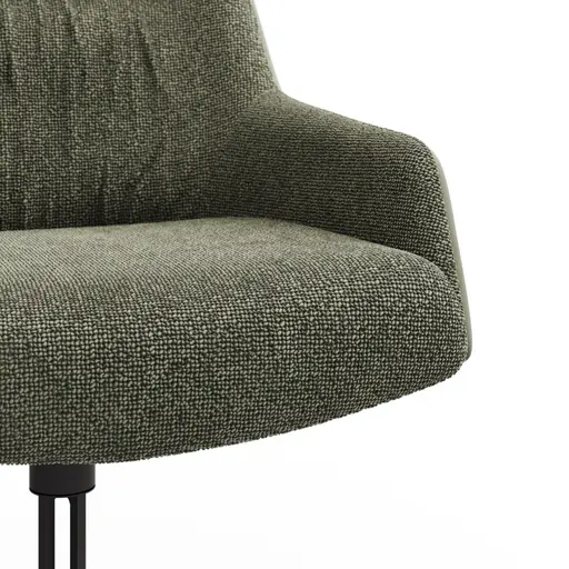 Armlehnstuhl Sagres - drehbar, Leder & Stoff, Olive