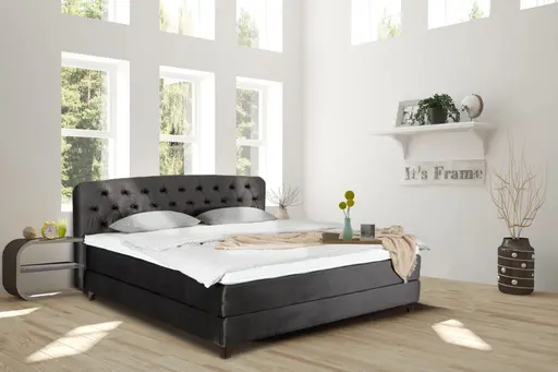 Boxspringbett - Liegefläche 180x200 cm, Stoff, Braun