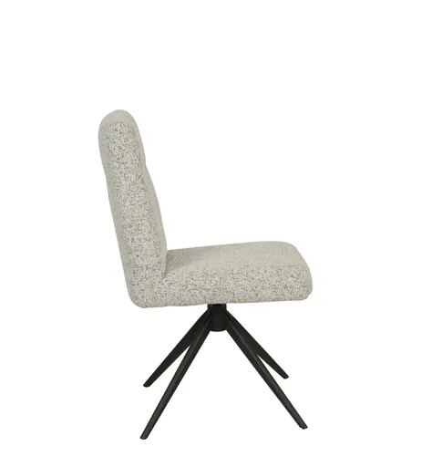 Stuhl MYLENE - drehbar, Stoff, Schwarz-Weiß