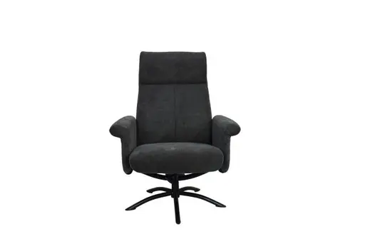 TV-Sessel MORTON mit Hocker - drehbar, Stoff, Grau