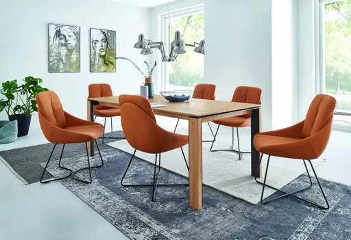 Freischwinger - Stoff, cognac