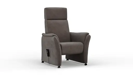 Relaxsessel Arima - Relaxfunktion (motorisch), Kopfteil verstellbar, Stoff, Dunkelbraun