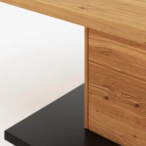 Couchtisch Fibra - LBH 110x65x45 cm, Asteiche massiv