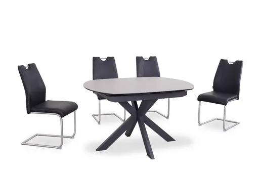 Esstisch MEGGIE - ausziehbar, LB ca. 130x100 cm, Glaskeramik, Grau