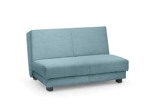  Schlafsofa EASY Optik A - 2-Sitzer ohne Armlehne, 140 cm inkl. Schlaffunktion, Cord, Türkis
