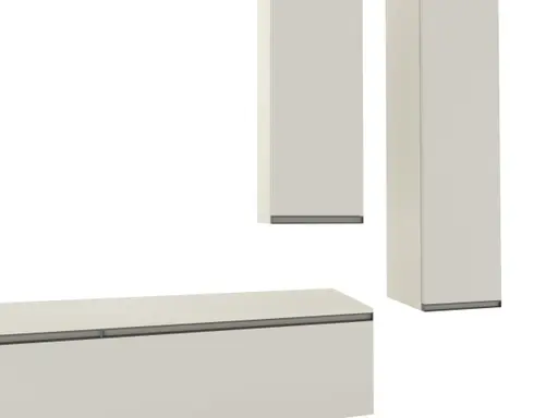 Wohnwand Venzone - B ca. 320 cm, Lack, Hellgrau