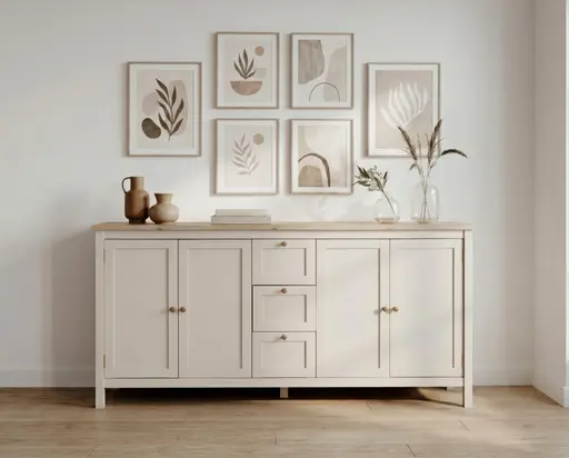 Sideboard- B ca. 180 cm, Champagner, Eiche Dekor