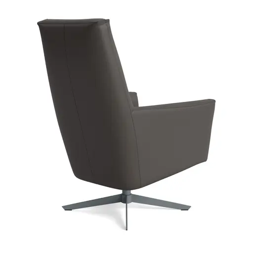 Drehsessel Hoch Serava/Cavo - Leder, Lava