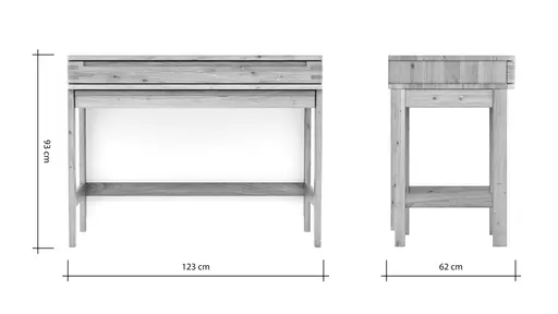 Homeoffice-Schreibtisch Cartago Soft - Wildeiche massiv, bianco geölt