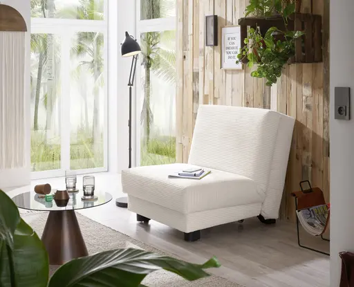 Faltsessel Easy Optik A - ohne Armlehnen inkl. Schlaffunktion, Cord, Beige