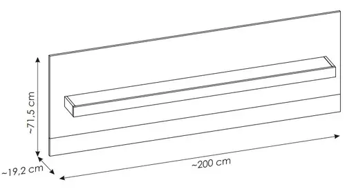 Wandboard - B ca. 200 cm, Kaschmir, Coast Evoke Eiche Nachbildung