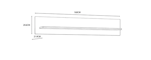 Wandboard FELLIAN- B ca. 160 cm, Weiß, Eiche Dekor