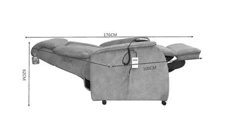 TV-Sessel MARIN - Aufstehhilfe, Relaxfunktion, Kopfteilverstellung, Leder, Dunkelbraun