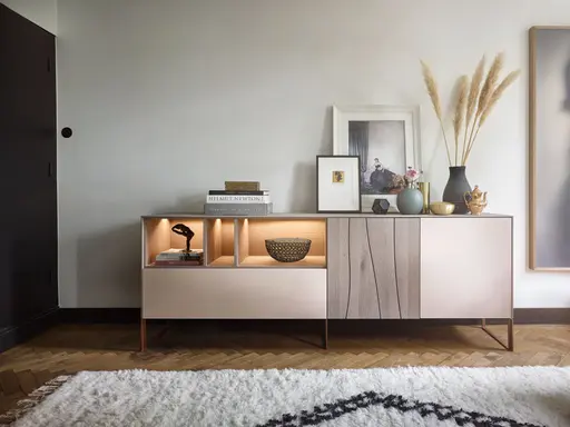 Sideboard Mileto - Asteiche massiv, Platin geölt
