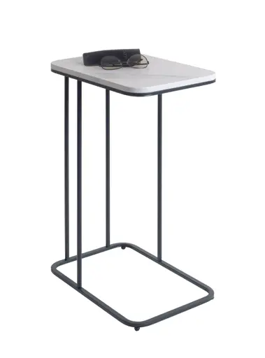 Beistelltisch - LB ca. 45x30 cm, Marmoroptik, Anthrazit