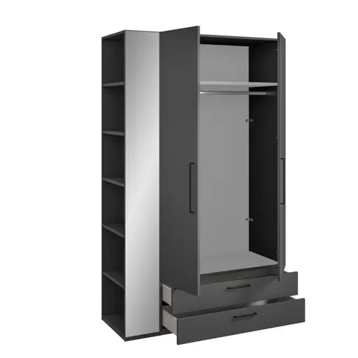 Kleiderschrank - B. ca. 127 cm, Graphit