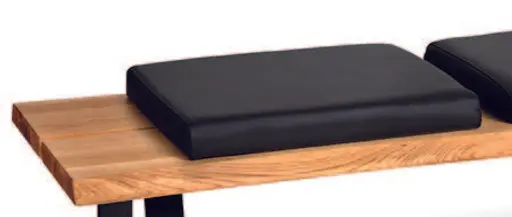 Bankteil - Breite ca. 200 cm, Wildeiche massiv, inkl. Sitzpolster