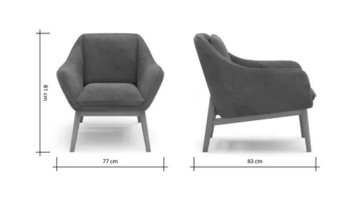 Sessel Karasu - Posh, Stoff, Taupe