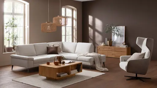 Ecksofa Houston - 2,5-Sitzer, Eckelement und 1-Sitzer mit Abschlussteil rechts,  inkl. Sitztiefenverstellung und Armlehne klappbar, Stoff, Natur