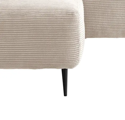Ecksofa - 2-Sitzer, Ecke rechts inkl. 2 verstellbar Armlehnen, Stoff, Beige