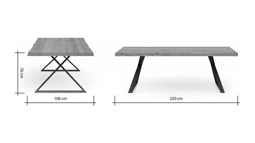 Esstisch Clifton - LB ca. 220x100 cm, Zerreiche massiv