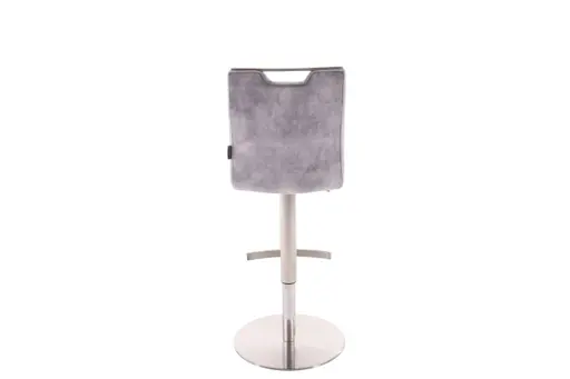 Barhocker MANCHU - höhenverstellbar, Stoff, Grau