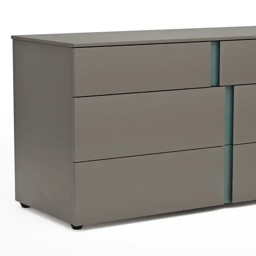 Kommode Loretto - BHT ca, 127x70x51 cm, Lack matt, Steingrau