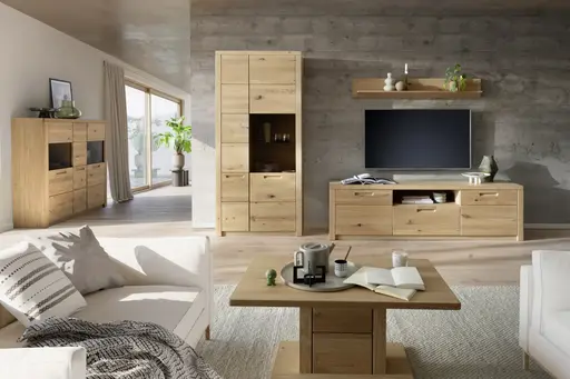 Wandboard - B ca. 150 cm, Eiche Nachbildung, Eiche massiv geölt